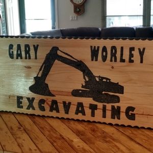 Carved wooden business signs